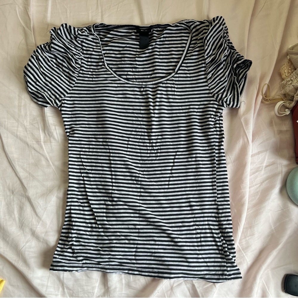 H&M Black and White Striped Women’s Top - Picture 6 of 6